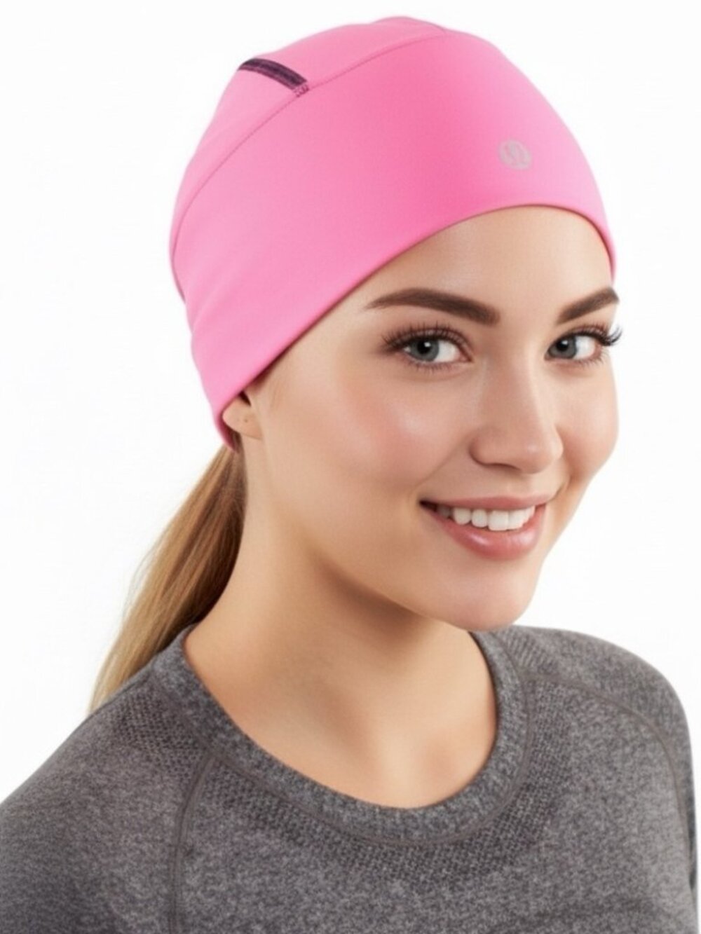 Lululemon Pink Brisk Ponytail Run Toque - O/S, Reversible!